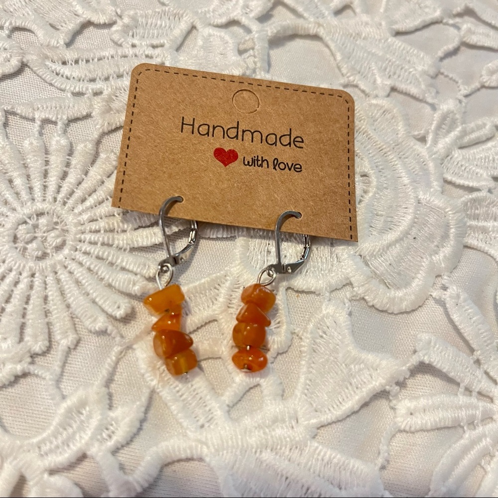 Carnelian stone earrings